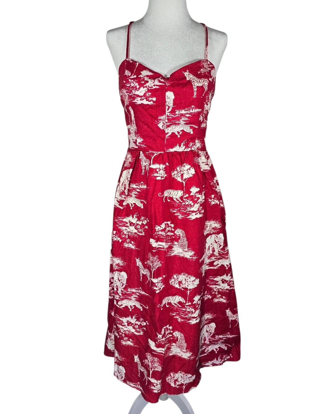 Reformation Pepper Linen Spaghetti Strap Midi Dress